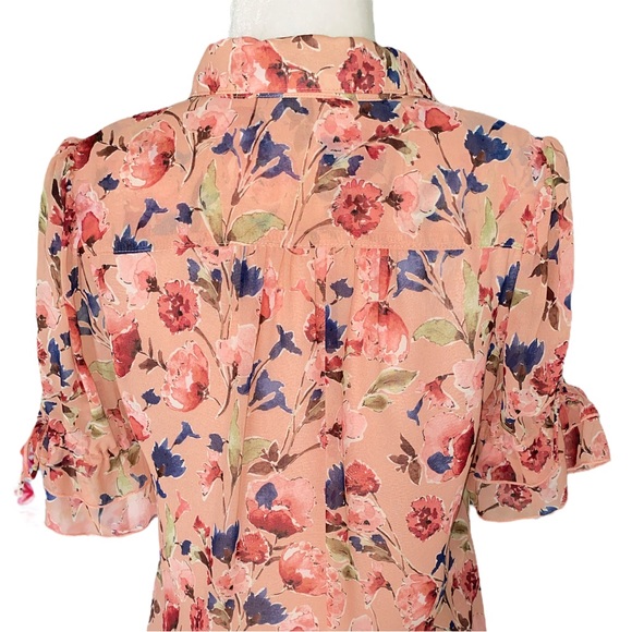Maven West Floral Layered Tie Sleeve Blouse - XS - Picture 7 of 11